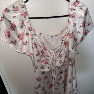 Floral Ruffle Sleeve Top